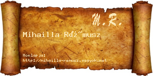 Mihailla Rémusz névjegykártya